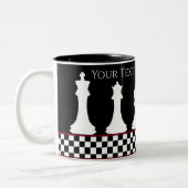 Ihr Text-/Farbschachbrettmuster Stück Schachschwar Zweifarbige Tasse (Links)