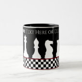 Ihr Text-/Farbschachbrettmuster Stück Schachschwar Zweifarbige Tasse (Mittel)