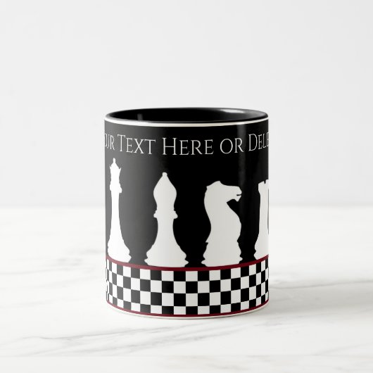 Ihr Text-/Farbschachbrettmuster Stück Schachschwar Zweifarbige Tasse (Mittel)