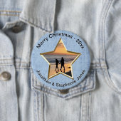 Ihr Text & Foto: Blue Star-Form-Bildrahmen Button (Beispiel)