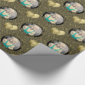 Ihr Text.Foto Schwarz/Gold-Muster für einfache Str Geschenkpapier (Ecke)