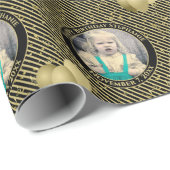 Ihr Text.Foto Schwarz/Gold-Muster für einfache Str Geschenkpapier (Rolleneckpunkt)