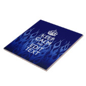 Ihr Text für Behalten Ruhe auf blauen Racing-Flamm Fliese (Seite)