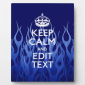 Ihr Text für Behalten Ruhe auf blauen Racing-Flamm Fotoplatte (Vorderseite)