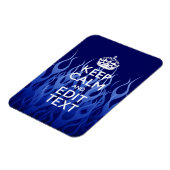 Ihr Text für Behalten Ruhe auf blauen Racing-Flamm Magnet (Linke Seite)