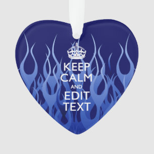 Ihr Text für Behalten Ruhe auf blauen Racing-Flamm Ornament