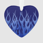 Ihr Text für Behalten Ruhe auf blauen Racing-Flamm Ornament (Rückseite)