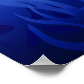 Ihr Text für Behalten Ruhe auf blauen Racing-Flamm Poster (Ecke)