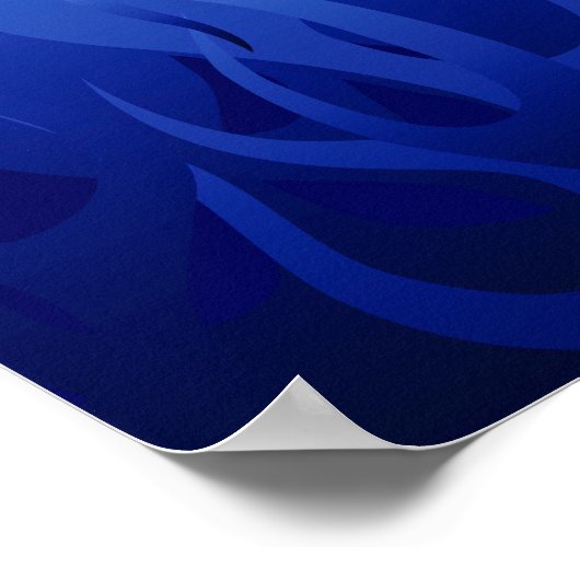 Ihr Text für Behalten Ruhe auf blauen Racing-Flamm Poster (Ecke)