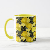 "Ihr Text: Gelbe Daffodils Muster Blumenmuster Fot Tasse (Links)