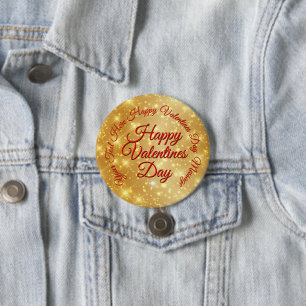 Ihr TEXT Gold Valentinstag Message Abzeichen Button