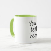 Ihr Text hier, anpassbare Tasse (Vorderseite Links)