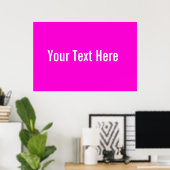 Ihr Text hier benutzerdefiniertes rosa horizontale Poster (Heimbüro)