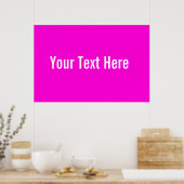 Ihr Text hier benutzerdefiniertes rosa horizontale Poster (Küche)