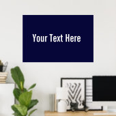 Ihr Text hier Custom Navy Blue Horizontal Poster (Heimbüro)
