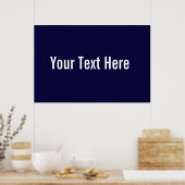 Ihr Text hier Custom Navy Blue Horizontal Poster (Küche)