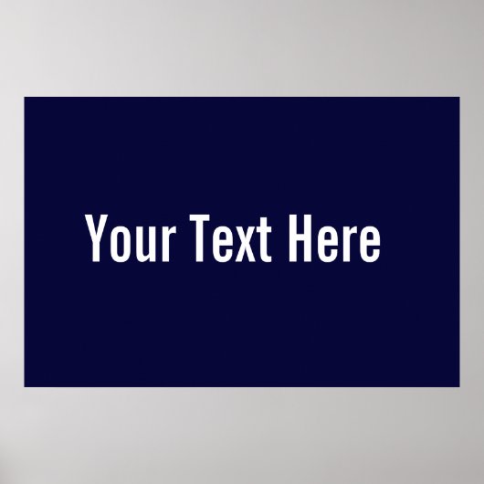 Ihr Text hier Custom Navy Blue Horizontal Poster (Vorne)
