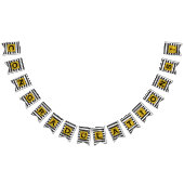 Ihr Text hier Gold Black Stripe Muster Wimpelkette (Alle)