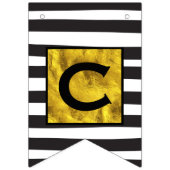 Ihr Text hier Gold Black Stripe Muster Wimpelkette (Erste Fahne)
