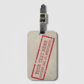 Ihr Text hier (Name oder ein anderes Wort) Gepäckanhänger (Vorderseite Vertikal)