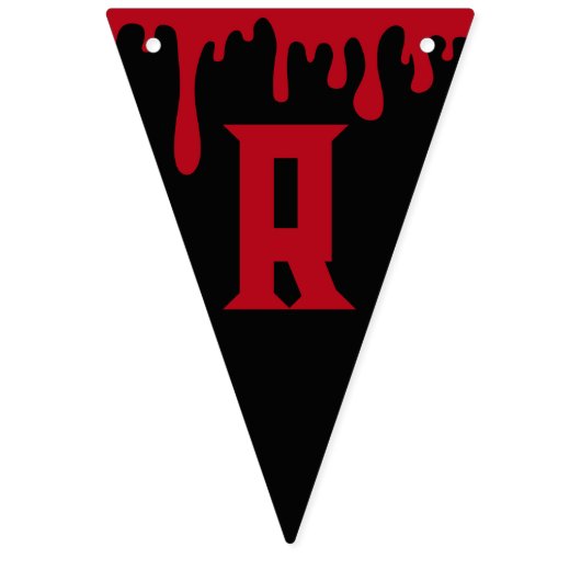 Ihr Text hier Red Black Dripping Bloween Halloween Wimpelkette (Zweite Fahne)
