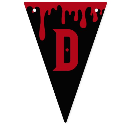 Ihr Text hier Red Black Dripping Bloween Halloween Wimpelkette (Erste Fahne)