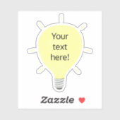 Ihr Text hier, Vinyl, Light Bulb Shape Stickers Aufkleber (Blatt)