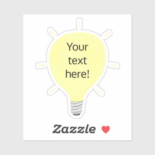 Ihr Text hier, Vinyl, Light Bulb Shape Stickers Aufkleber (Blatt)