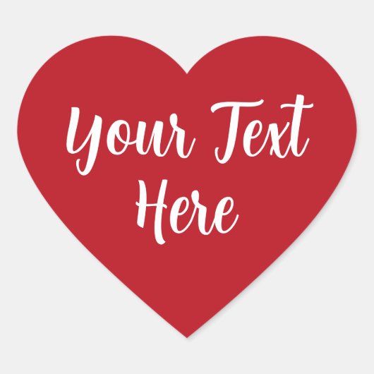 Ihr Text hier weißer Text rot Herz Sticker (Vorderseite)