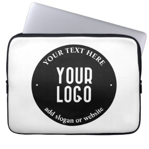 Ihr Text & Hochgeladenes Logo Bearbeitbar Schwar Laptopschutzhülle