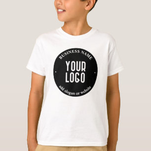 Ihr Text & Hochgeladenes Logo Bearbeitbar Schwar T-Shirt