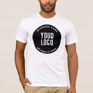 Ihr Text & Hochgeladenes Logo Bearbeitbar Schwar T-Shirt