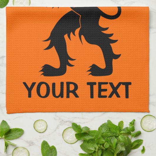 Ihr Text - Holland-Löwe Geschirrtuch (Gefaltet)