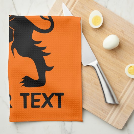 Ihr Text - Holland-Löwe Geschirrtuch (Viertel Falte)