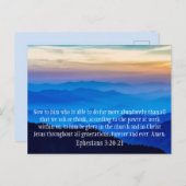 Ihr Text Hübsch Blue Mountains Ephesians 3:20-21 Postkarte (Vorne/Hinten)