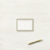 Ihr Text | Khaki Zickzack Post-it Klebezettel (Auf Schreibtisch)