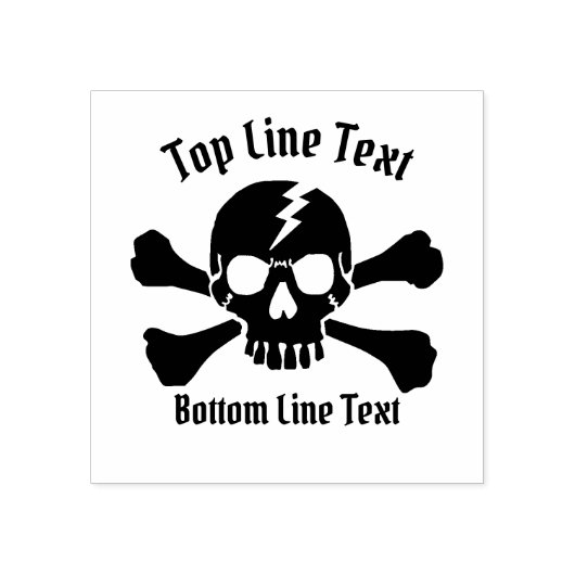 Ihr Text mit einem Crossbones DJ Skull Design Gummistempel (Prägung)