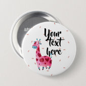 Ihr Text mit pinl Giraffe Button (Vorne & Hinten)