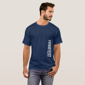 Ihr Text Moderne elegante Vorlage Männer Navy Blau T-Shirt (Vorne ganz)