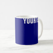 Ihr Text Navy Blue White Elegant Trendy Kaffeetasse (VorderseiteRechts)