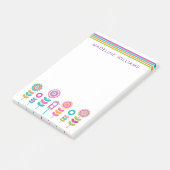 Ihr Text | Neonfarben Retro-Blume Post-it Klebezettel (angewinkelt)