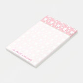 Ihr Text | Niedliche rosa Zähne Post-it Klebezettel (angewinkelt)