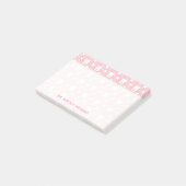 Ihr Text | Niedliche rosa Zähne Post-it Klebezettel (angewinkelt)