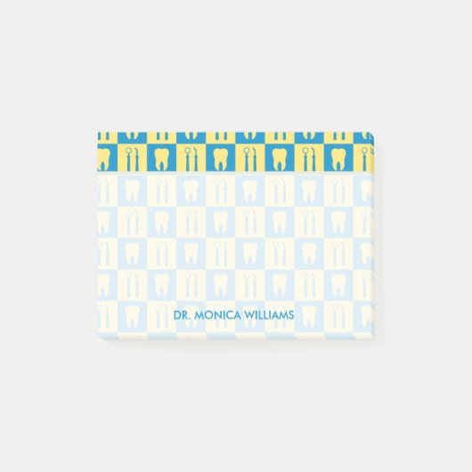 Ihr Text | Niedliche Zähne Post-it Klebezettel (Vorderseite)