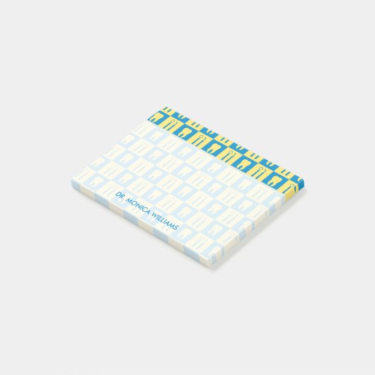 Ihr Text | Niedliche Zähne Post-it Klebezettel (angewinkelt)