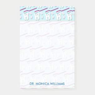 Ihr Text   Niedliche Zähne und Zahnbürsten Post-it Klebezettel