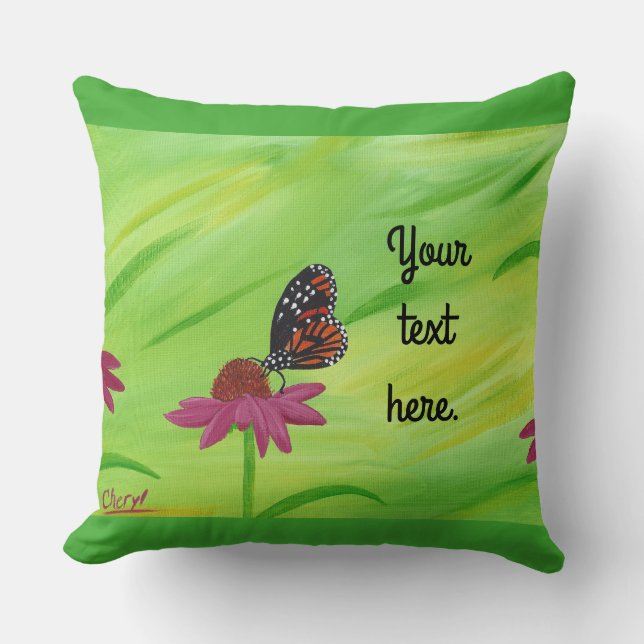 Ihr Text oder kein Text Monarch Butterfly Pillows Kissen (Vorderseite)