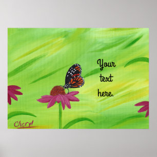 Ihr Text oder kein Text Monarch Butterfly Poster