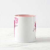 IHR TEXT Pink Watercolor Herz Tasse (Zentrum)