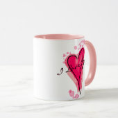 IHR TEXT Pink Watercolor Herz Tasse (VorderseiteRechts)